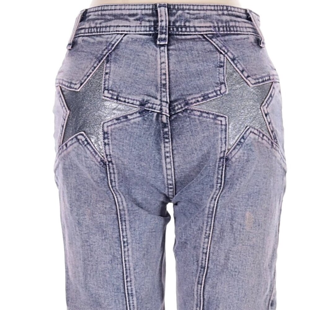 We The Free Free People Firecracker Flare Jeans Lavaggio Acido Lilac Size 25